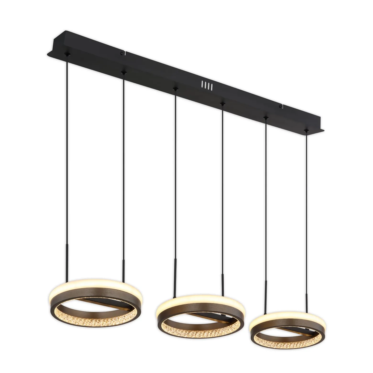 Della LED-riippuvalaisin, pituus 82 cm, tummanharmaa, metalli, 3-lamppuinen,