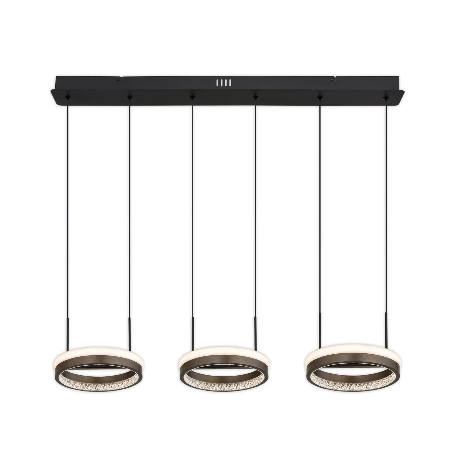 Della LED-riippuvalaisin, pituus 82 cm, tummanharmaa, metalli, 3-lamppuinen,