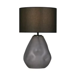 Devon pöytävalaisin, musta/savunharmaa Korkeus 44,5 cm tekstiili/lasi