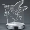 3D-hologrammi-pöytävalaisin Karo, yksisarvinen