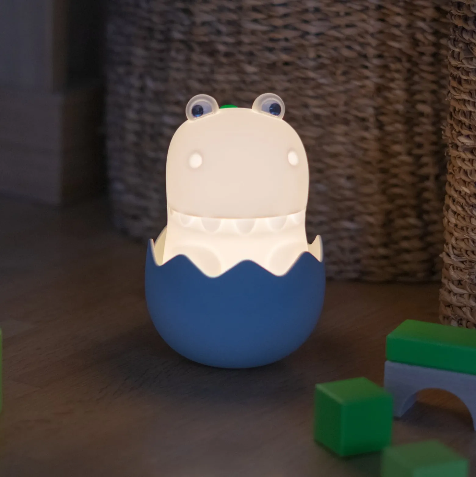 Diggy Dino LED ladattava yöpöytälamppu, USB, RGBW