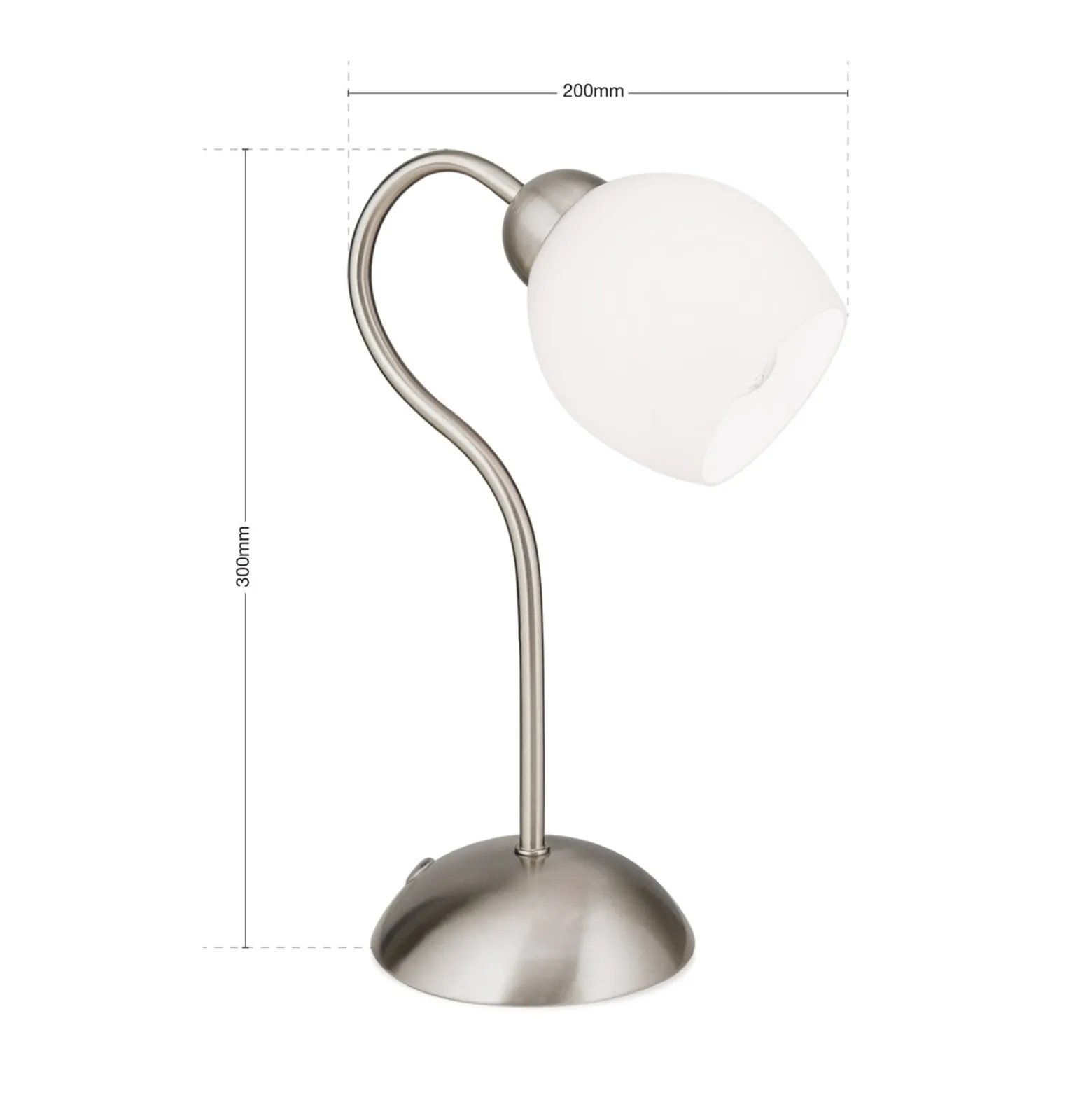 Doma pöytävalaisin, satiininikkeli, korkeus 30 cm, lasi