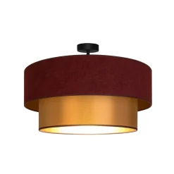 Dorina-kattovalaisin, tummanpunainen/kultainen, Ø 60 cm, tekstiili, E27