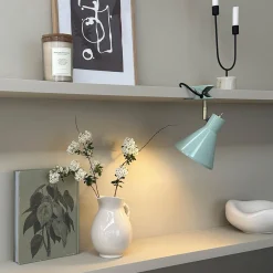 Dyberg Larsen klipsilamppu Sleep, mintunvihreä, Ø 15 cm, teräs