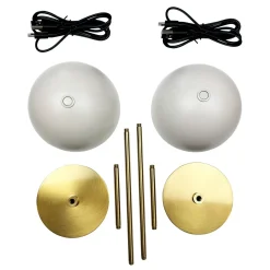 Dyberg Larsen LED-akkukäyttöinen pöytävalaisin Along, beige, 2 kpl:n sarja