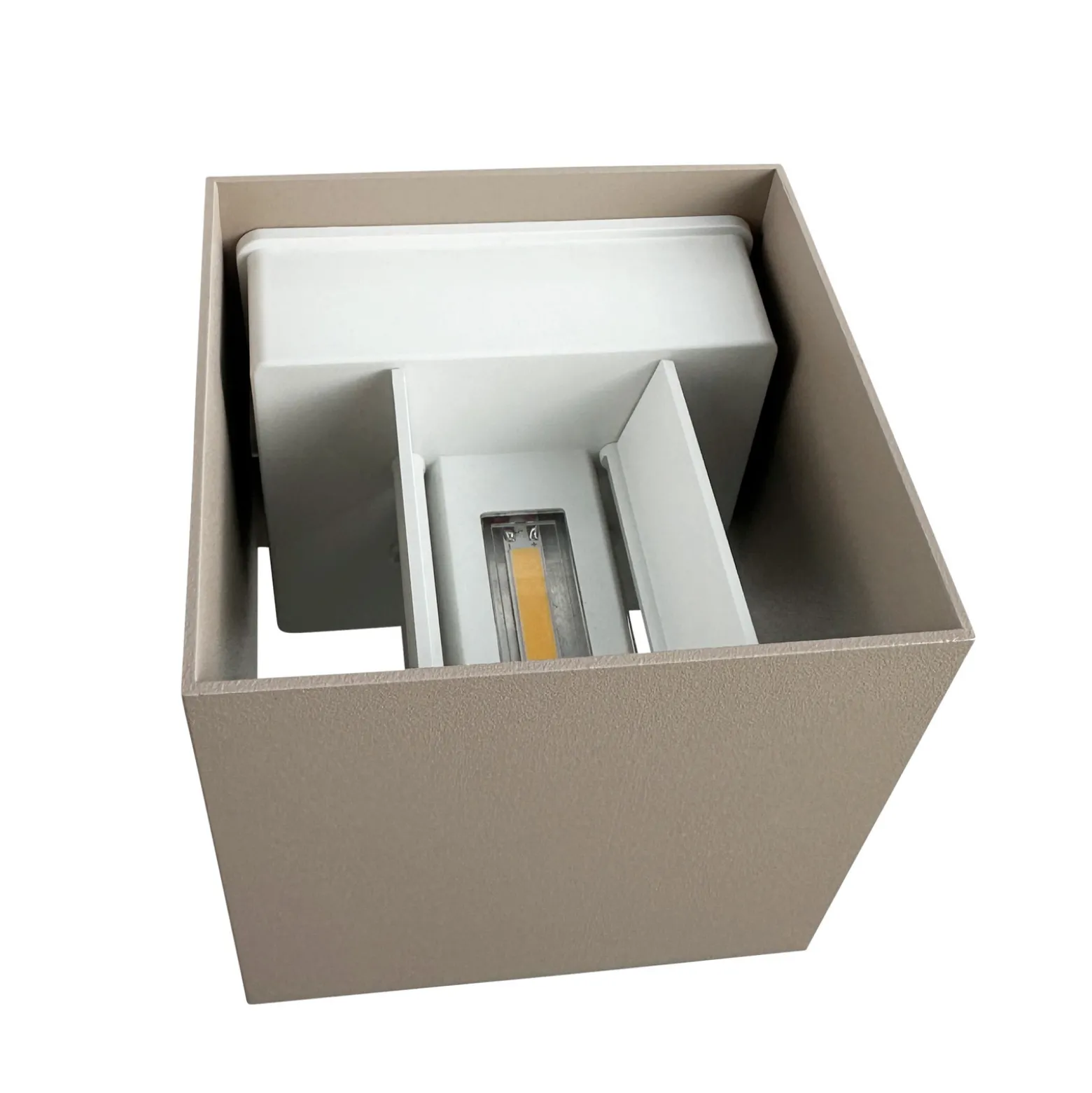 Dyberg Larsen LED-seinävalaisin Venus, beige, leveys 10 cm
