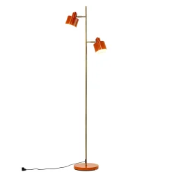 Dyberg Larsen Ocean-maavalaisin, oranssi, korkeus 160 cm, 2-lamppuinen.