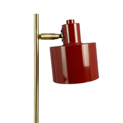 Dyberg Larsen Ocean -pöytälamppu, tummanpunainen/messinki, 43 cm