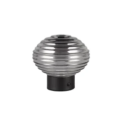 Earl LED ladattava pöytävalaisin, musta/savu, korkeus 14,5 cm, lasia