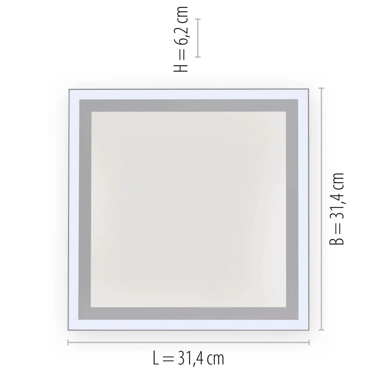 Edging-LED-kattovalaisin, tunable white, 31x31 cm