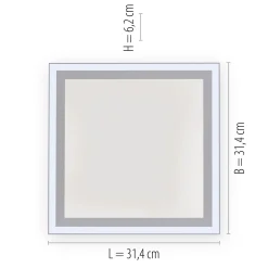 Edging-LED-kattovalaisin, tunable white, 31x31 cm