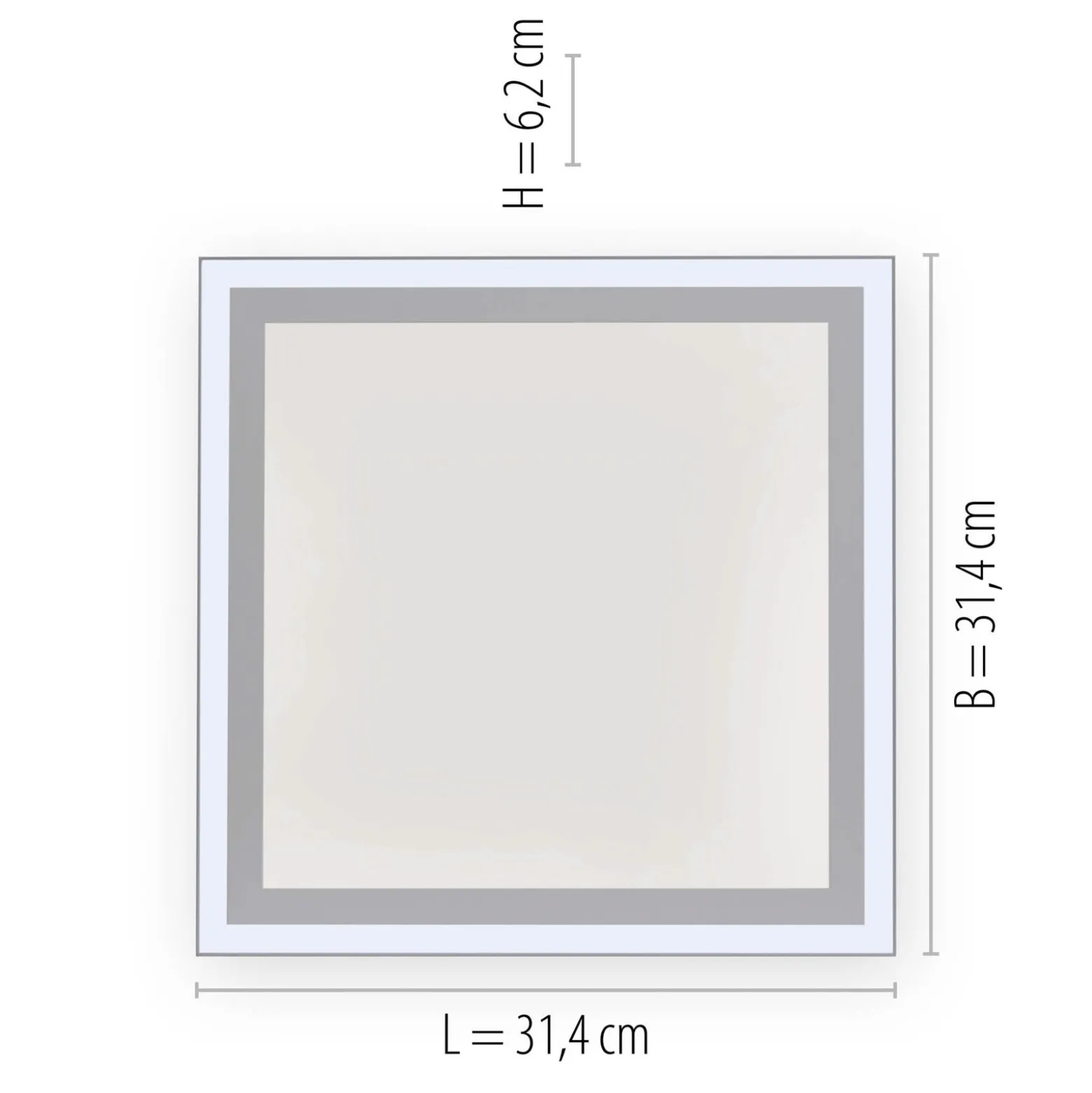 Edging-LED-kattovalaisin, tunable white, 31x31 cm