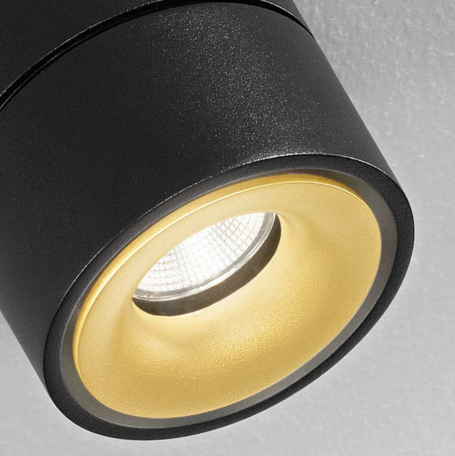 Egger DLS LED-kattospotti Clippo S Duo, musta-kultainen