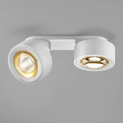 Egger DLS LED-kohdevalaisin Clippo Optic Duo, valkoinen/kulta, 2-valo, DTW