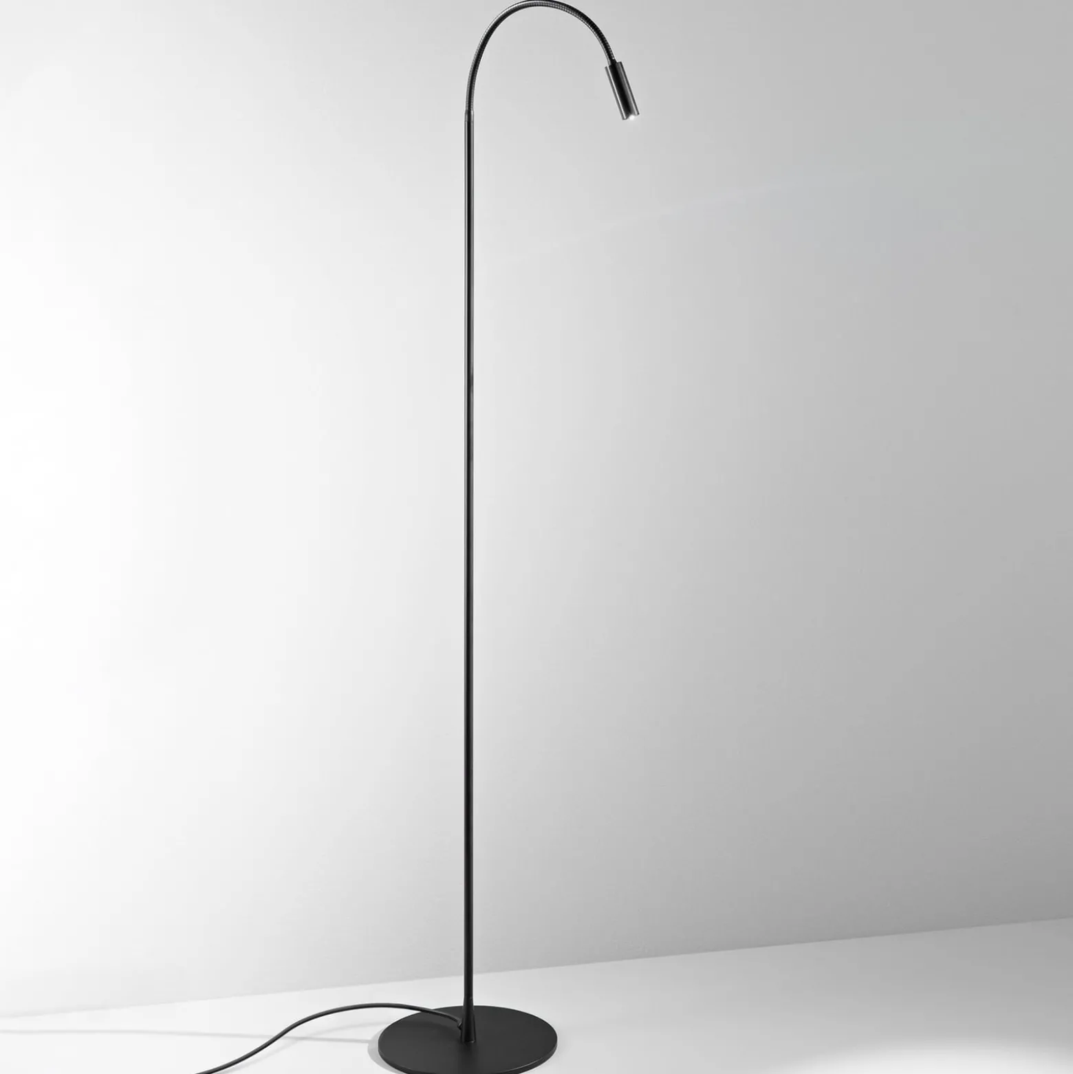 Egger DLS LED-lattiavalaisin Zooom, joustovarsi, musta