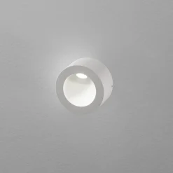 Egger DLS LED-seinävalaisin Saxo On, Ø 8 cm, alumiini, valkoinen