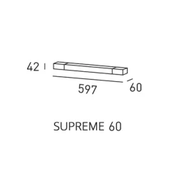 Egger DLS LED-seinävalaisin Supreme, teräksenvärinen, 60 cm:n kokoinen