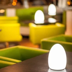 Egg - sovellusohjattu koristeellinen valo, jossa on ladattava akku