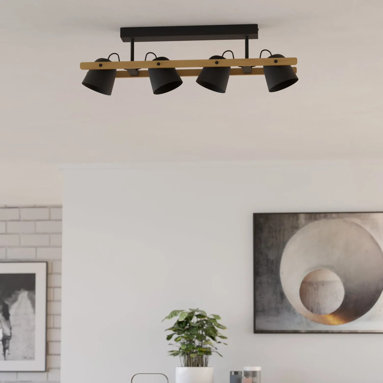 EGLO connect LED-kattovalaisin Hornwood-Z, 4-valaisin, musta