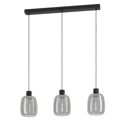 EGLO connect LED-riippuvalaisin Molochio-Z, 3-valo, musta, kirkasvalkoinen