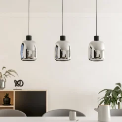 EGLO connect LED-riippuvalaisin Molochio-Z, 3-valo, musta, kirkasvalkoinen