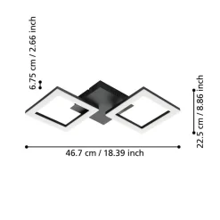 EGLO connect Paranday-Z -LED-kattovalaisin 2x 47cm