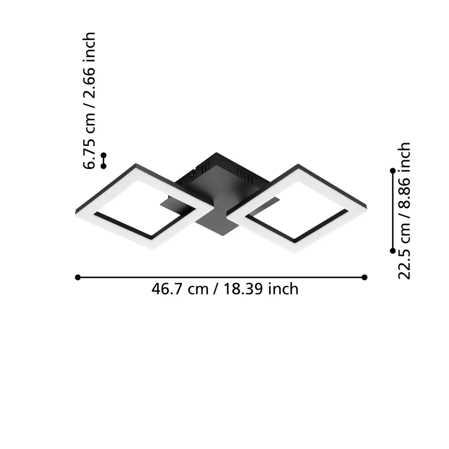 EGLO connect Paranday-Z -LED-kattovalaisin 2x 47cm
