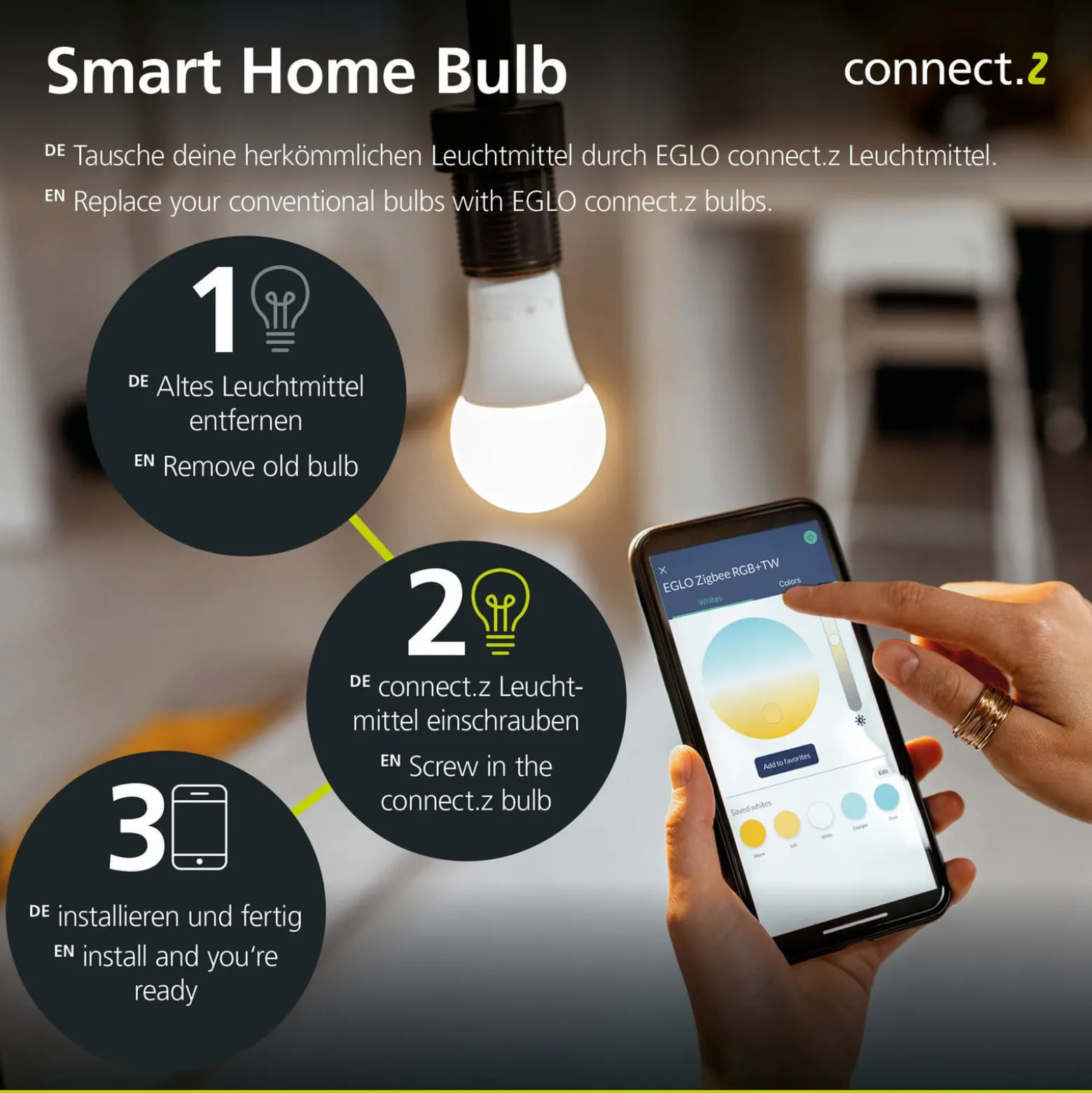 EGLO connect-z E27 G80 globe 5,5W 400lm 2200-6500K