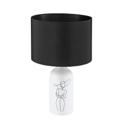 EGLO Vinoza-pöytälamppu valkoinen, musta varjostin