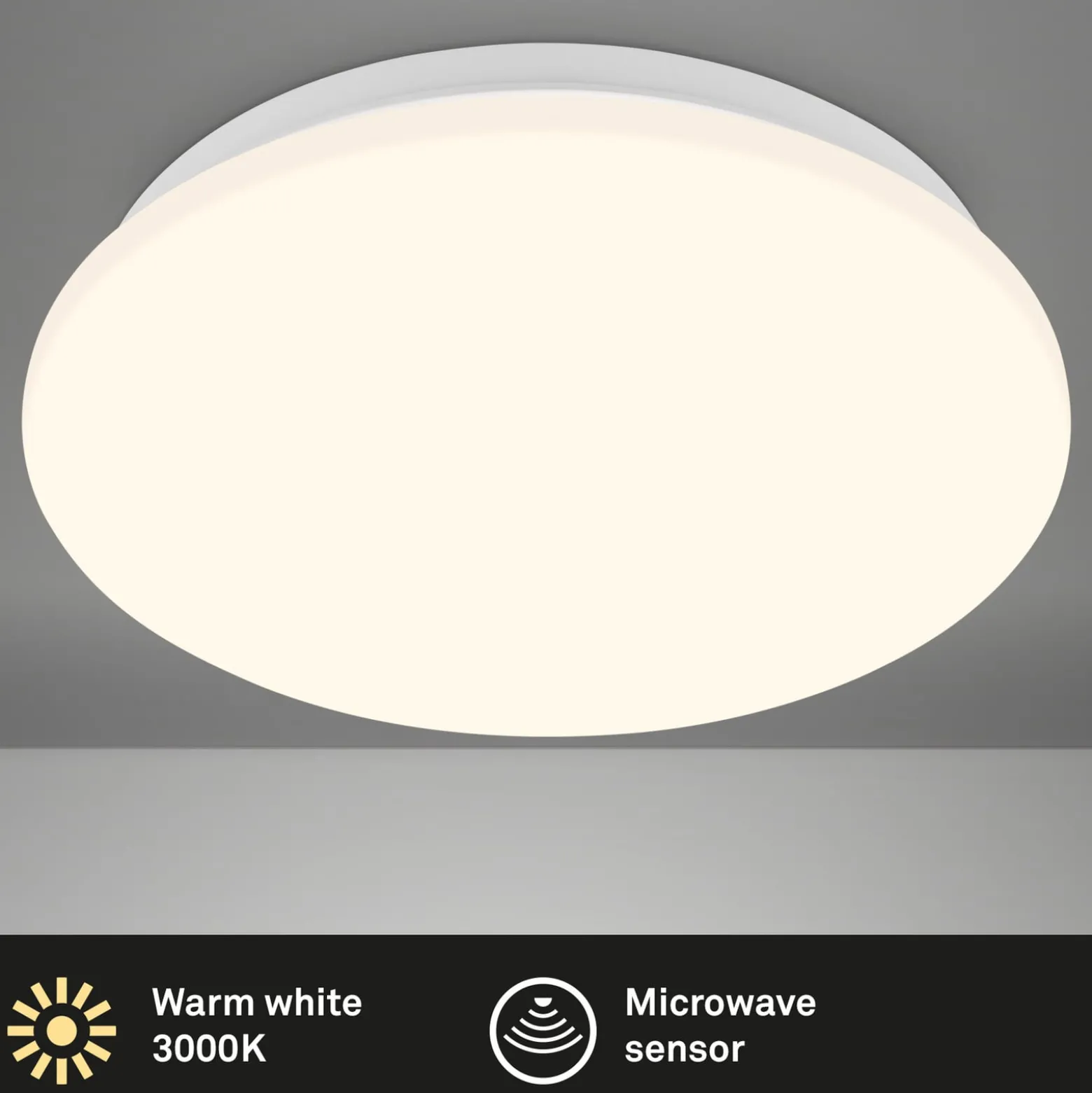 Ekos LED-kattovalaisin, sensori, Ø 26 cm