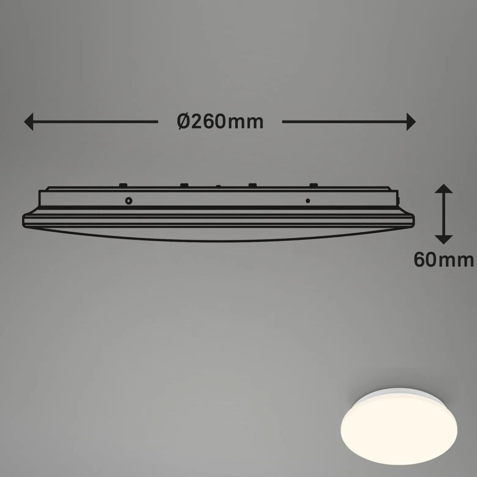 Ekos LED-kattovalaisin, sensori, Ø 26 cm
