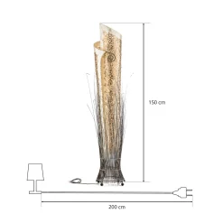 Eksoottinen YUNI-lattiavalaisin, 150 cm
