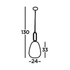 Elixir-riippuvalaisin, nikkelinvärinen/selkeä, lasi, Ø 24 cm, E27