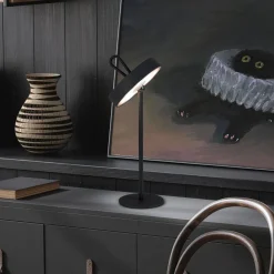 Ella LED ladattava pöytävalaisin, magneettinen, musta