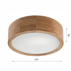 Envostar Caspian kattovalaisin, Ø 27 cm, IP54, tammi