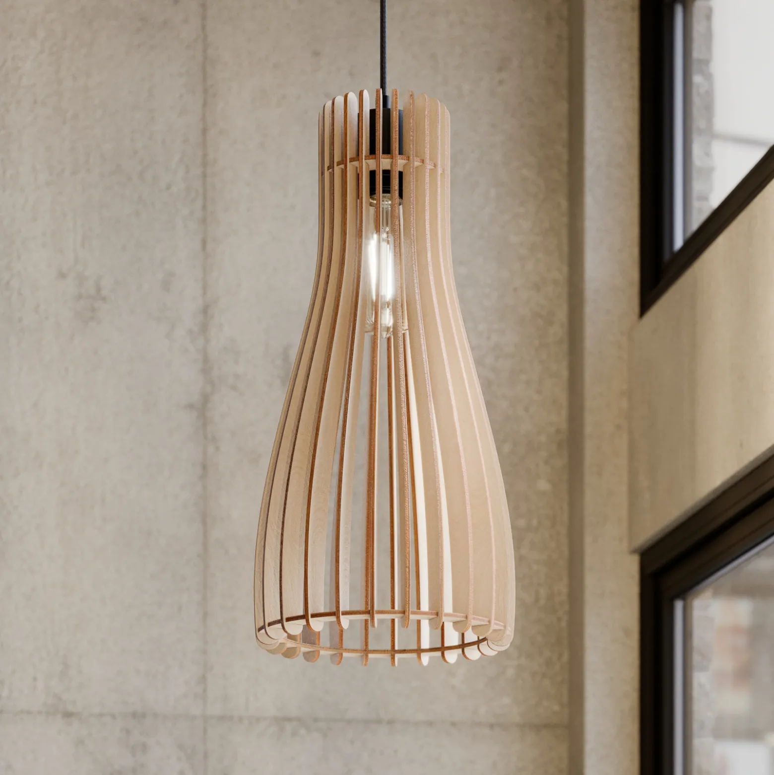 Envostar Furn riippuvalaisin, koivuvaneri, 1fl