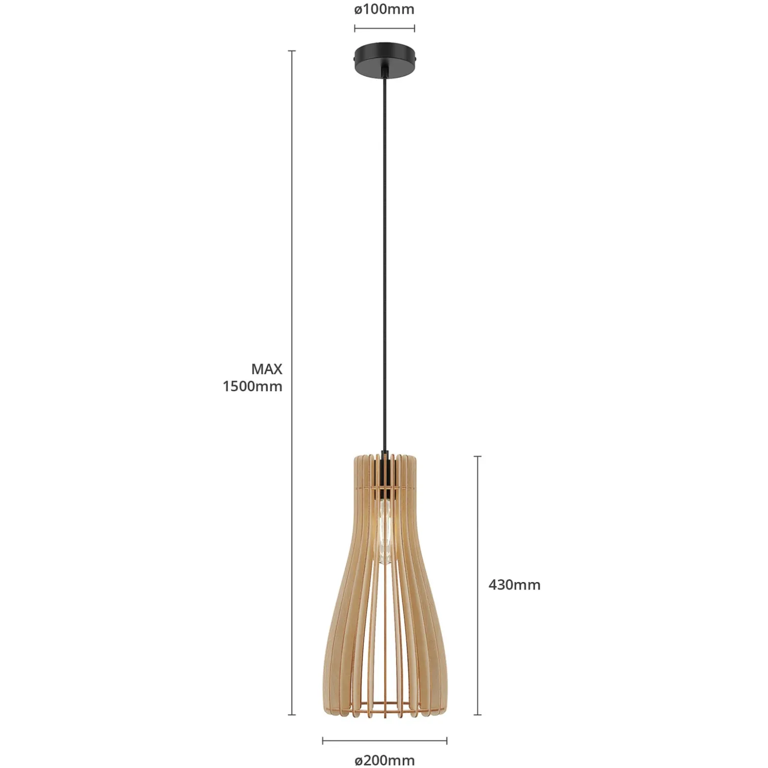 Envostar Furn riippuvalaisin, koivuvaneri, 1fl