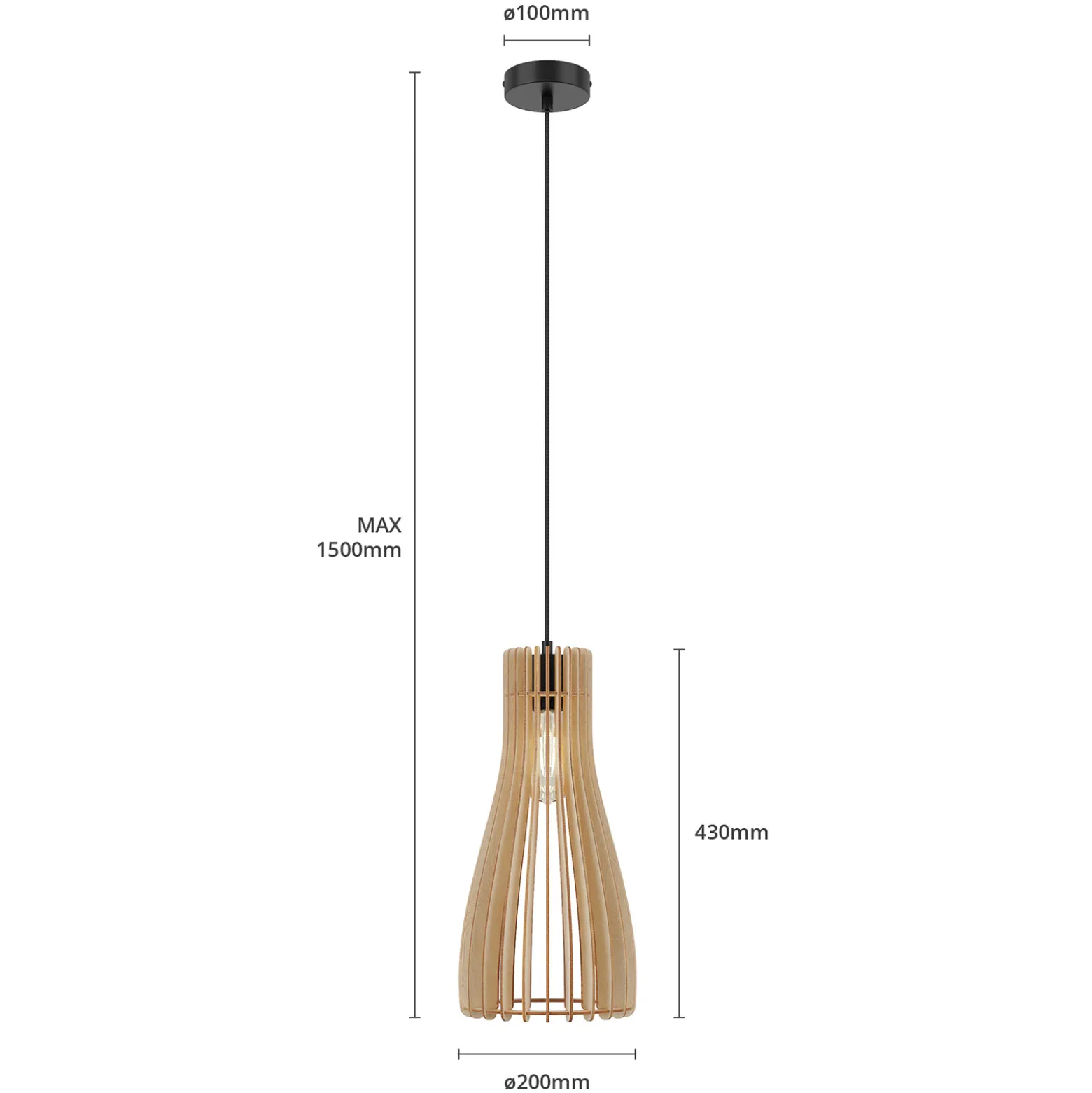 Envostar Furn riippuvalaisin, koivuvaneri, 1fl
