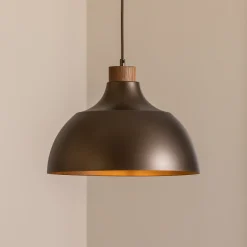 Envostar Kaitt-riippuvalaisin, ruskea, Ø 34 cm, puuosat