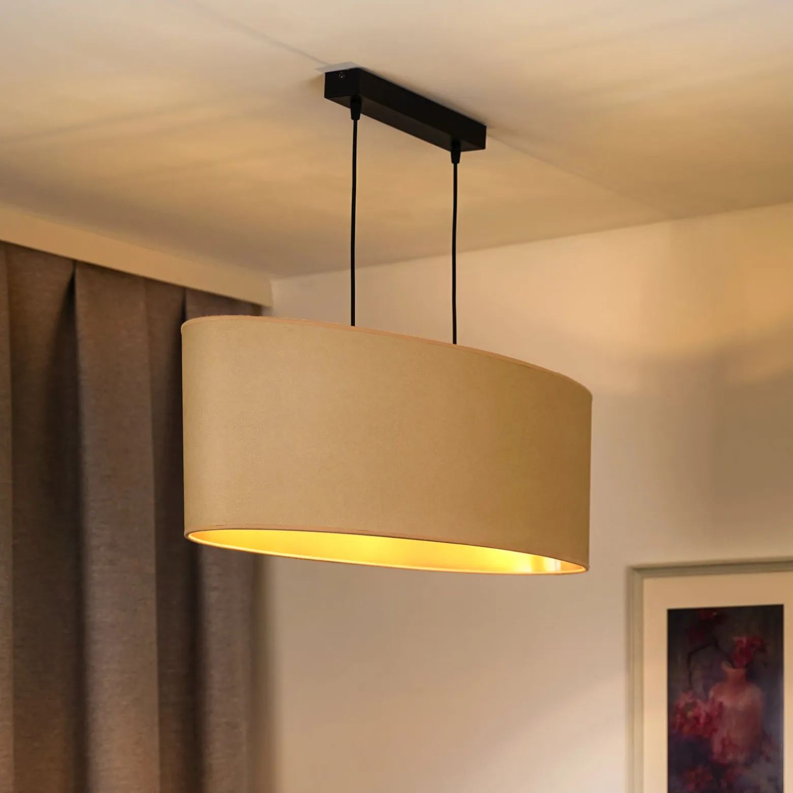 Envostar riippuvalaisin Idun light beige 80 cm luonnollinen materiaali