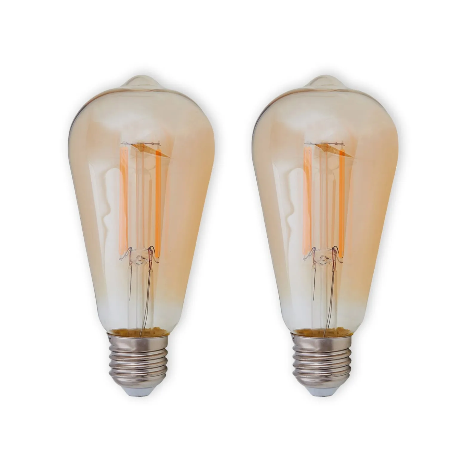E27 rustiikki LED-lamppu 6W meripihka 1800K 2kpl