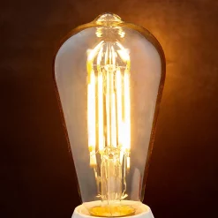 E27 rustiikki LED-lamppu 6W meripihka 1800K 2kpl