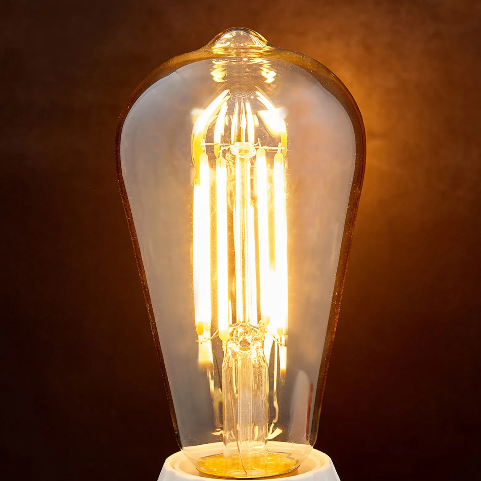 E27 rustiikki LED-lamppu 6W meripihka 1800K 2kpl