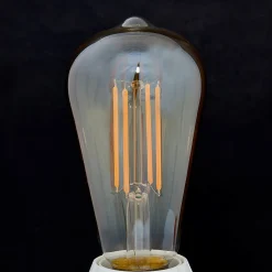 E27 rustiikki LED-lamppu 6W meripihka 1800K 2kpl