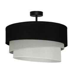 Euluna kattovalaisin Trio, musta/harmaa/valkoinen, tekstiili, Ø 45 cm