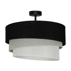 Euluna kattovalaisin Trio, musta/harmaa/valkoinen, tekstiili, Ø 45 cm