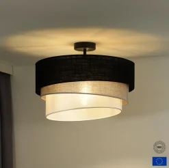 Euluna kattovalaisin Trio, musta/harmaa/valkoinen, tekstiili, Ø 45 cm