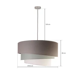 Euluna Trio riippuvalo beige/akvamariini/ecru Ø45cm
