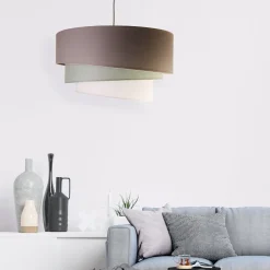 Euluna Trio yksivärinen kattovalaisin, harmaa, Ø 60 cm, tekstiili