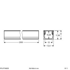 EVN APFLAT7 -alumiiniprofiili, U-profiili alumiini